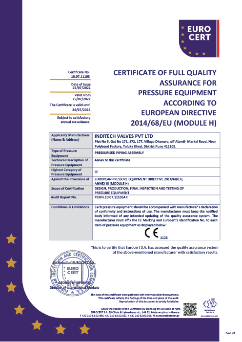PED 97/23/EC (CE Mark)